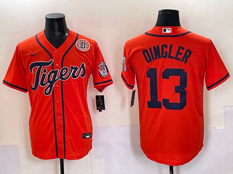 Men Detroit Tigers #13 Dingler Orange Game 2025 Nike MLB Jersey style 004->detroit tigers->MLB Jersey